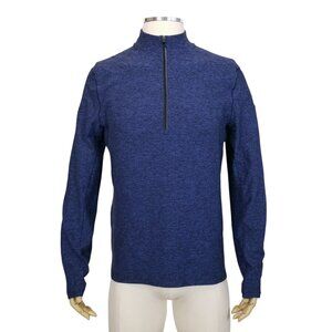 Lululemon Surge Warm 1/2 Zip Heathered Cerulean Blue / Black Sz Medium